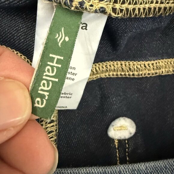 HALARA Flex High Waisted Pockets Baggy Wide Leg Jeans Blue Sz Medium Petite - Picture 7 of 8